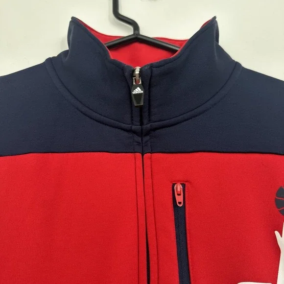 Washington Wizards‎ Jacket Mens Large Blue NBA Basketball ClimaWarm Adidas Zip - Picture 4 of 16